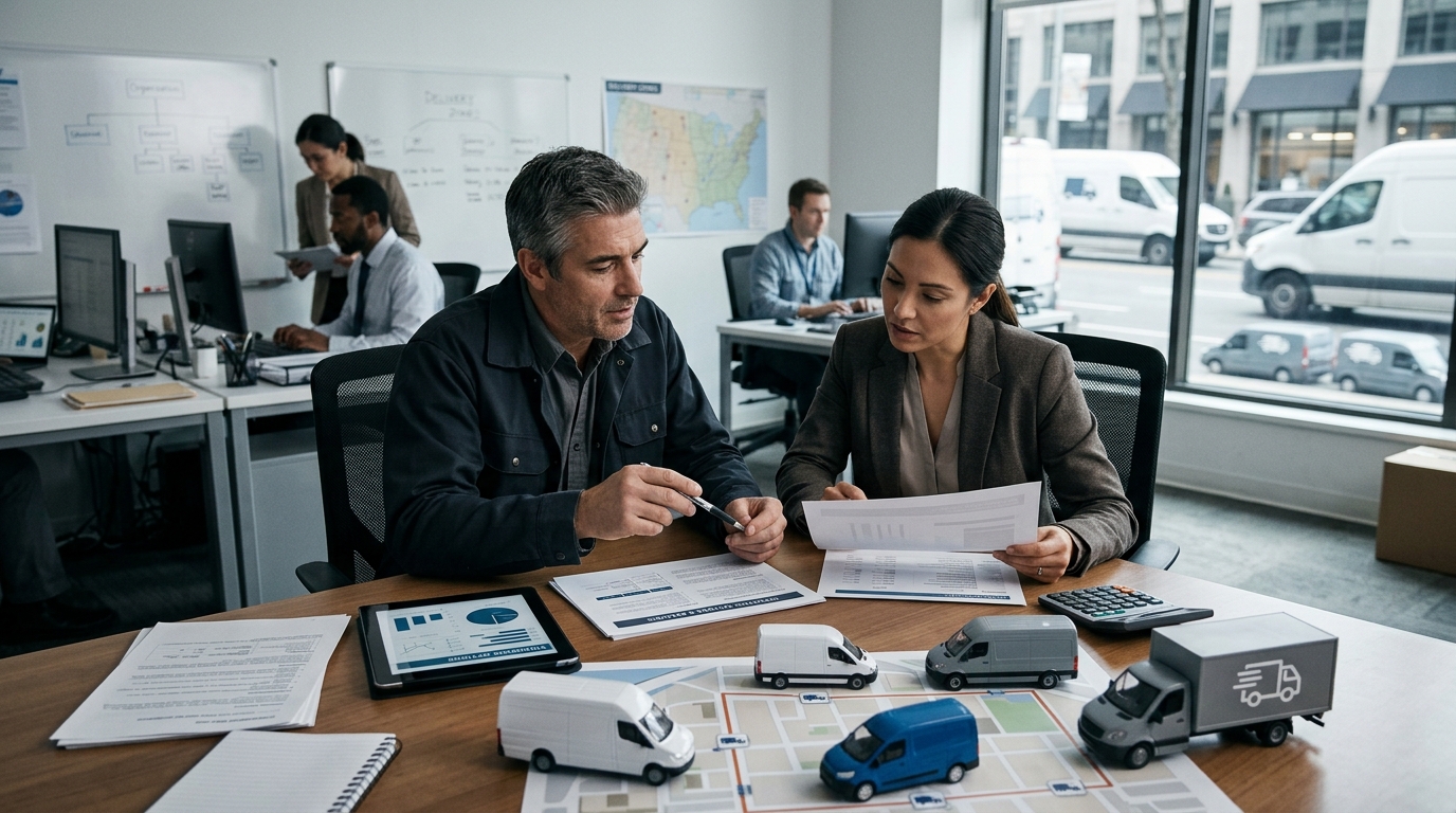 Illustration: Leasing vs. Buying Delivery Vans: The 2026 Strategic Guide for Contractors